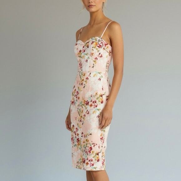 Black Halo Dresses & Skirts - Black Halo Clover Peachy Petals Sheath Dress - 4